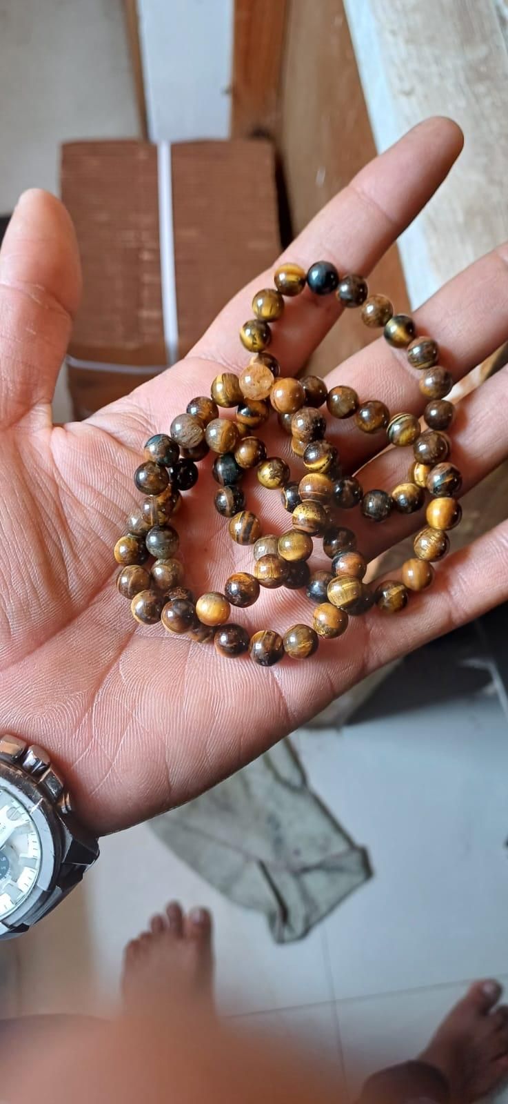 Tiger Eye Yellow Crystal Healing Stone Bracelet www.trikaro.com