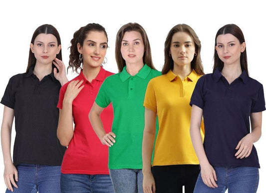 Ketex Cotton Blend Polo Neck T-shirt (Pack Of 5) www.trikaro.com