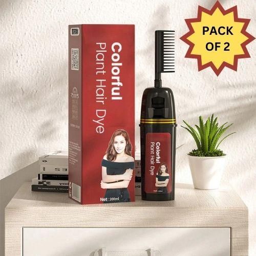 Revitalize Your Hair with Colorful Plant Hair Dye 100ml Comb Shampoo (Pack of 2) www.trikaro.com