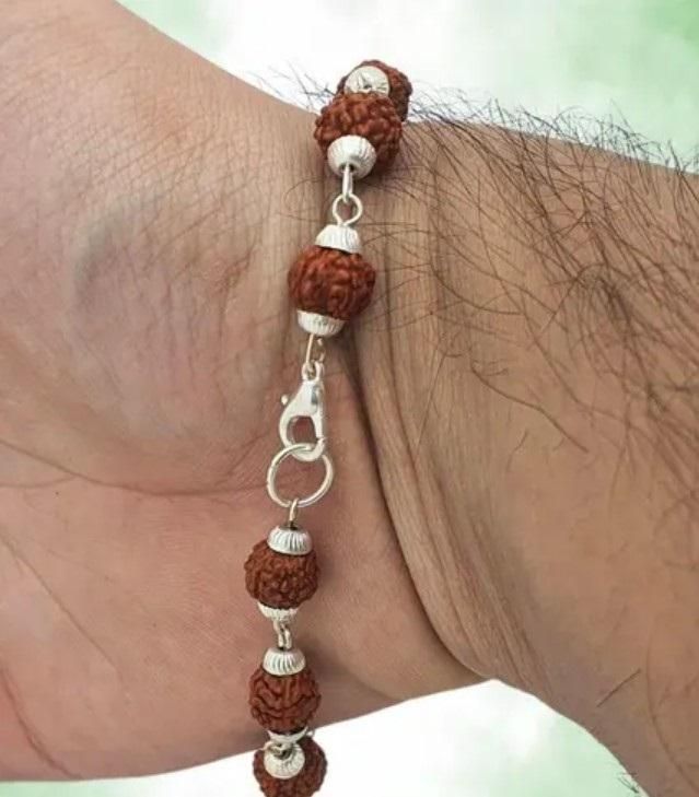 Rudraksha Bracelet Silver Plated www.trikaro.com