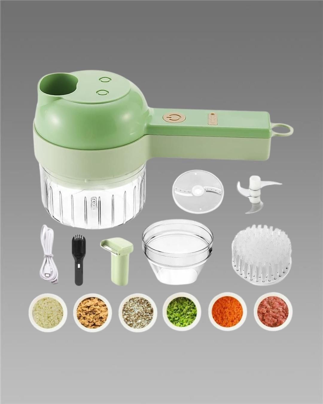 4 in 1 Portable Electric Vegetable Cutter Set www.trikaro.com