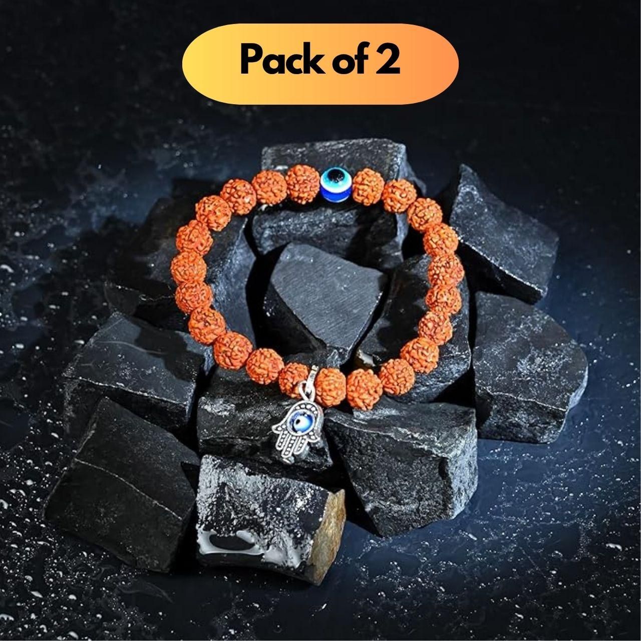 Spiritual Eye Bohemian Rudraksha Beads Bracelet www.trikaro.com Pack of 2