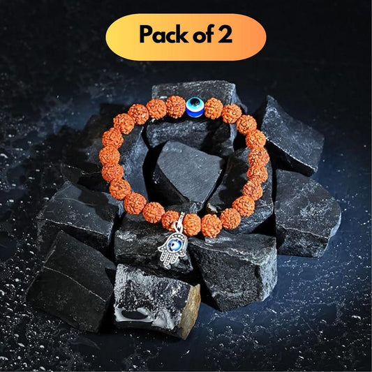 Spiritual Eye Bohemian Rudraksha Beads Bracelet www.trikaro.com Pack of 2