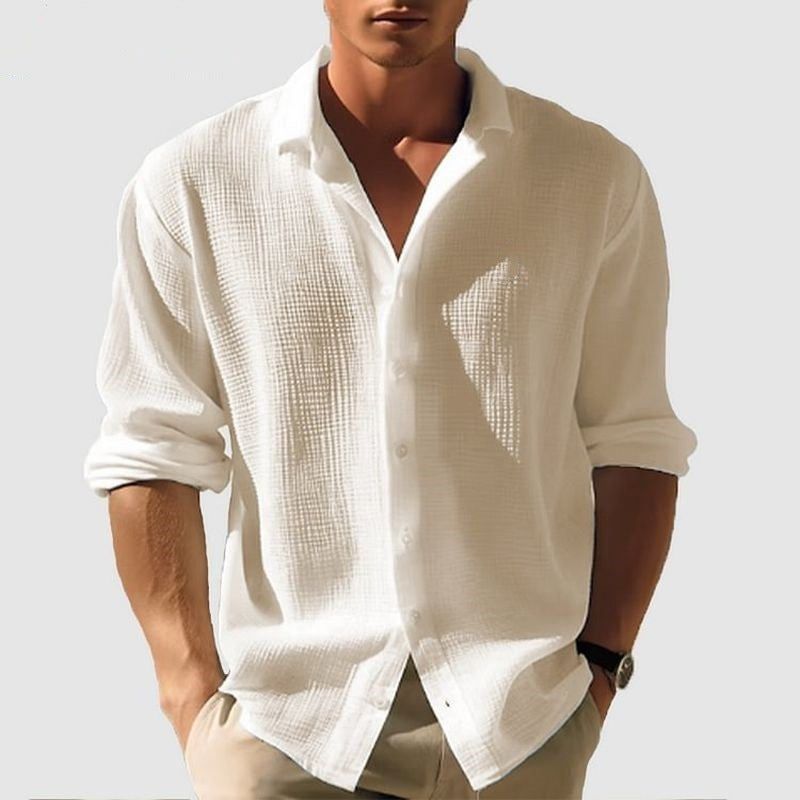 Men's Lapel Long Sleeve Shirt Fashion Solid Single Breasted Tops Fall Spring Clothing  by www.trikaro.com
