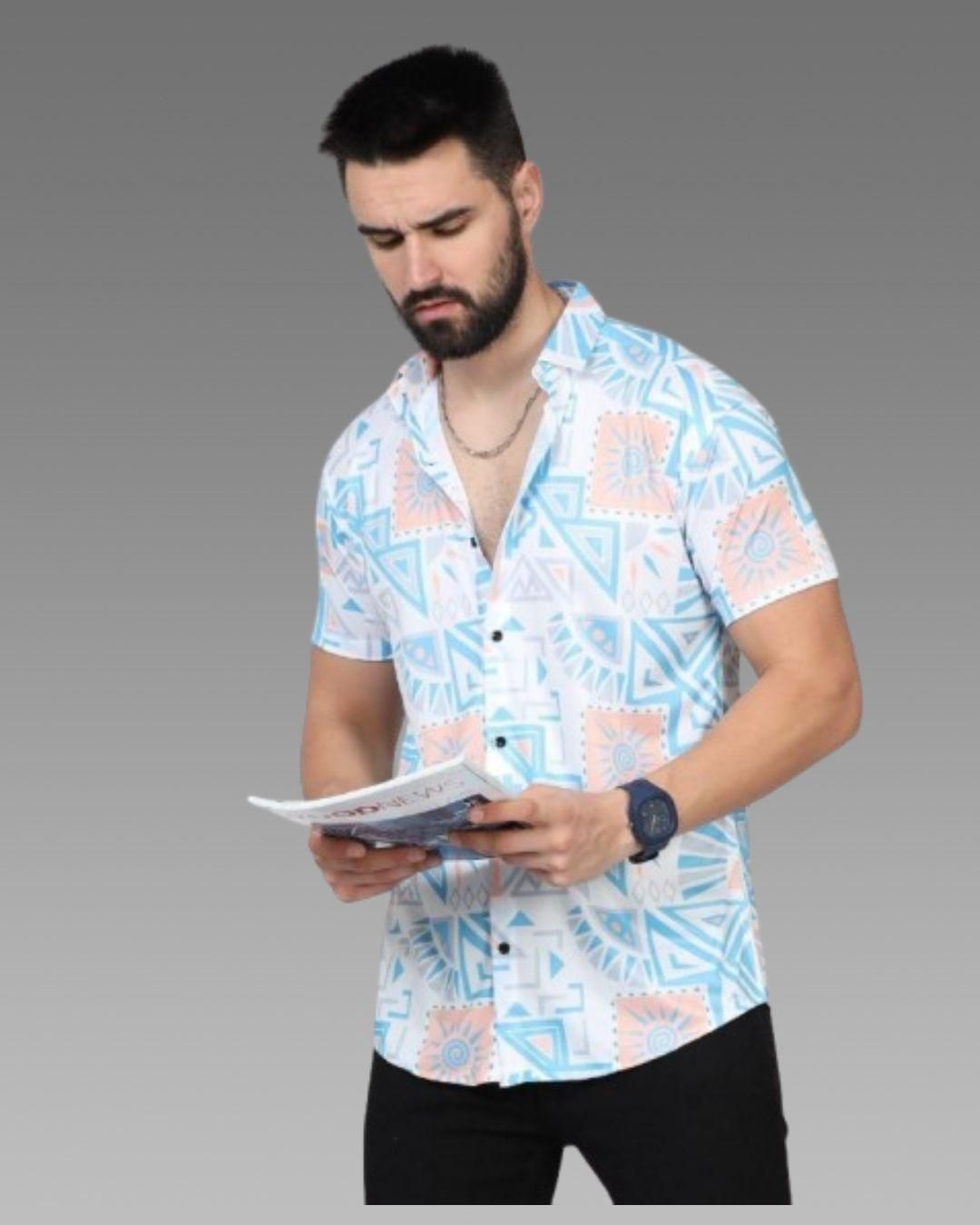 Men's Printed Rayon Half Sleeves Shirt by www.trikaro.com