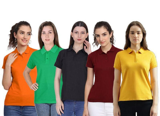 Ketex Cotton Blend Polo Neck T-shirt (Pack Of 5) www.trikaro.com