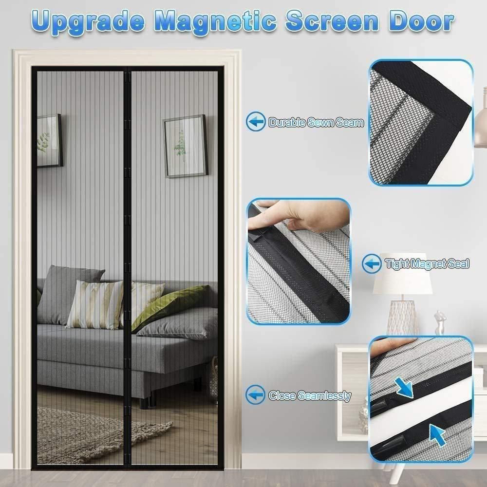 Door Curtain-Mesh Screen Net Home Magnetic Foldable Anti Mosquito Door Curtains (Pack of 2)  www.trikaro.com