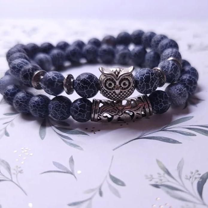 Natural Stone Owl Bracelet www.trikaro.com