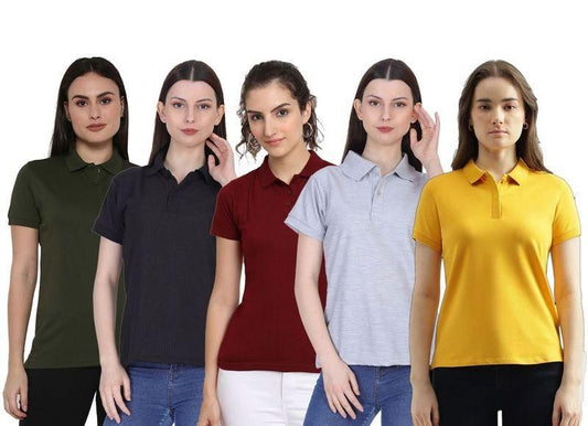Ketex Cotton Blend Polo Neck T-shirt (Pack Of 5) www.trikaro.com