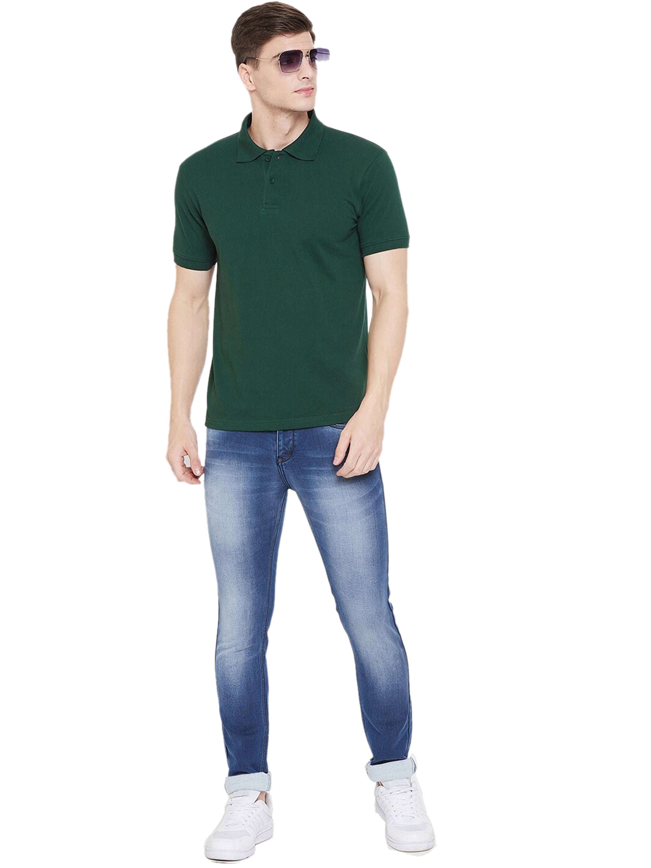 Cotton Blend Solid Half Sleeves Mens Polo Neck T-Shirt (Pack of 3) www.trikaro.com
