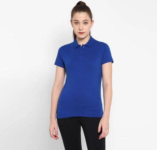 Ketex Royal Blue Cotton Blend Polo Neck Tshirt www.trikaro.com